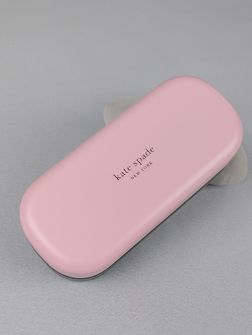 kate spade Pink And  Green Exterior Sunglasses Case with Gold Trim.